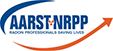 AARST-NRPP Blue and Orange Swoosh and Arrow Logo with Tagline: Radon Professionals Saving Lives